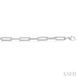 1 Ctw Round Cut Diamond Paperclip Bracelet in 14K White Gold