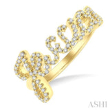 1/3 Ctw'Jessica' Script Name Round Cut Diamond Ring in 10K Yellow Gold