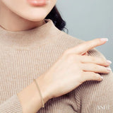 1 ctw Square Shape Round Cut Diamond Tennis Bracelet in 14K Yellow Gold