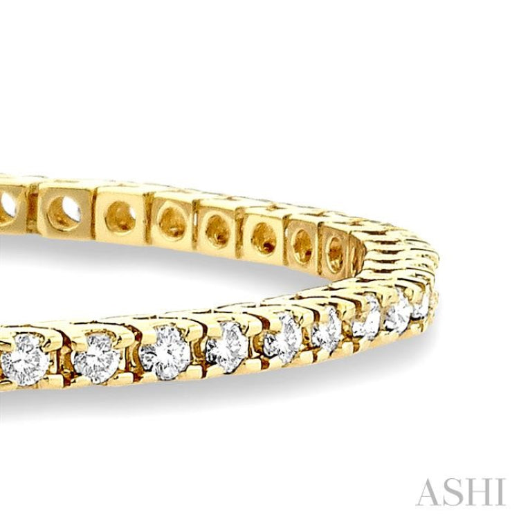 3 ctw Square Shape Round Cut Diamond Tennis Bracelet in 14K Yellow Gold