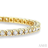 3 ctw Square Shape Round Cut Diamond Tennis Bracelet in 14K Yellow Gold