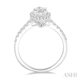 3/4 ctw Diamond Engagement Ring with 1/2 ct Marquise Cut Center Stone in 14K White Gold