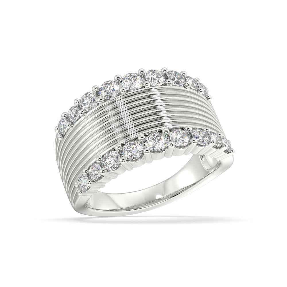 1.00 Ctw Lab Grown Double Border Ring