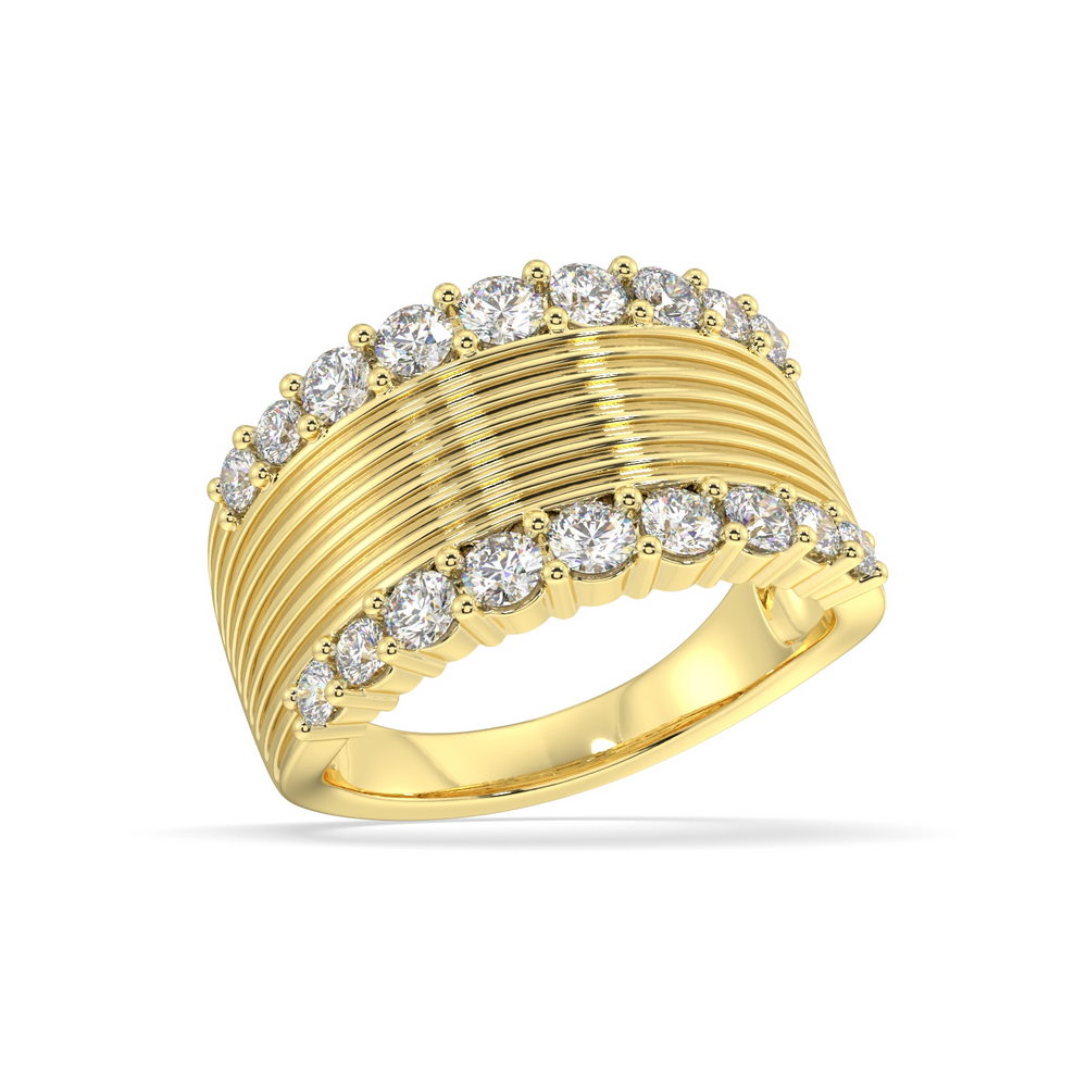 1.00 Ctw Lab Grown Double Border Ring