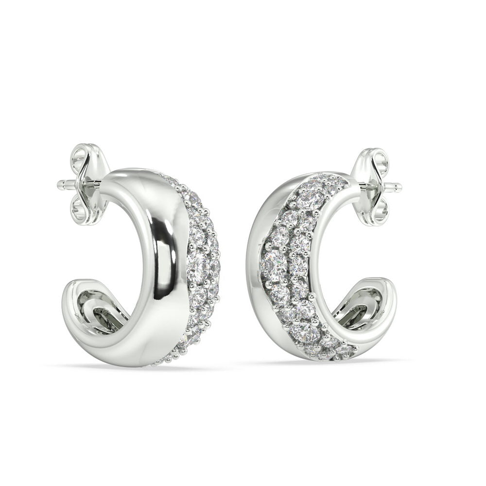 0.75 Ctw Lab Grown Half Wave Huggie