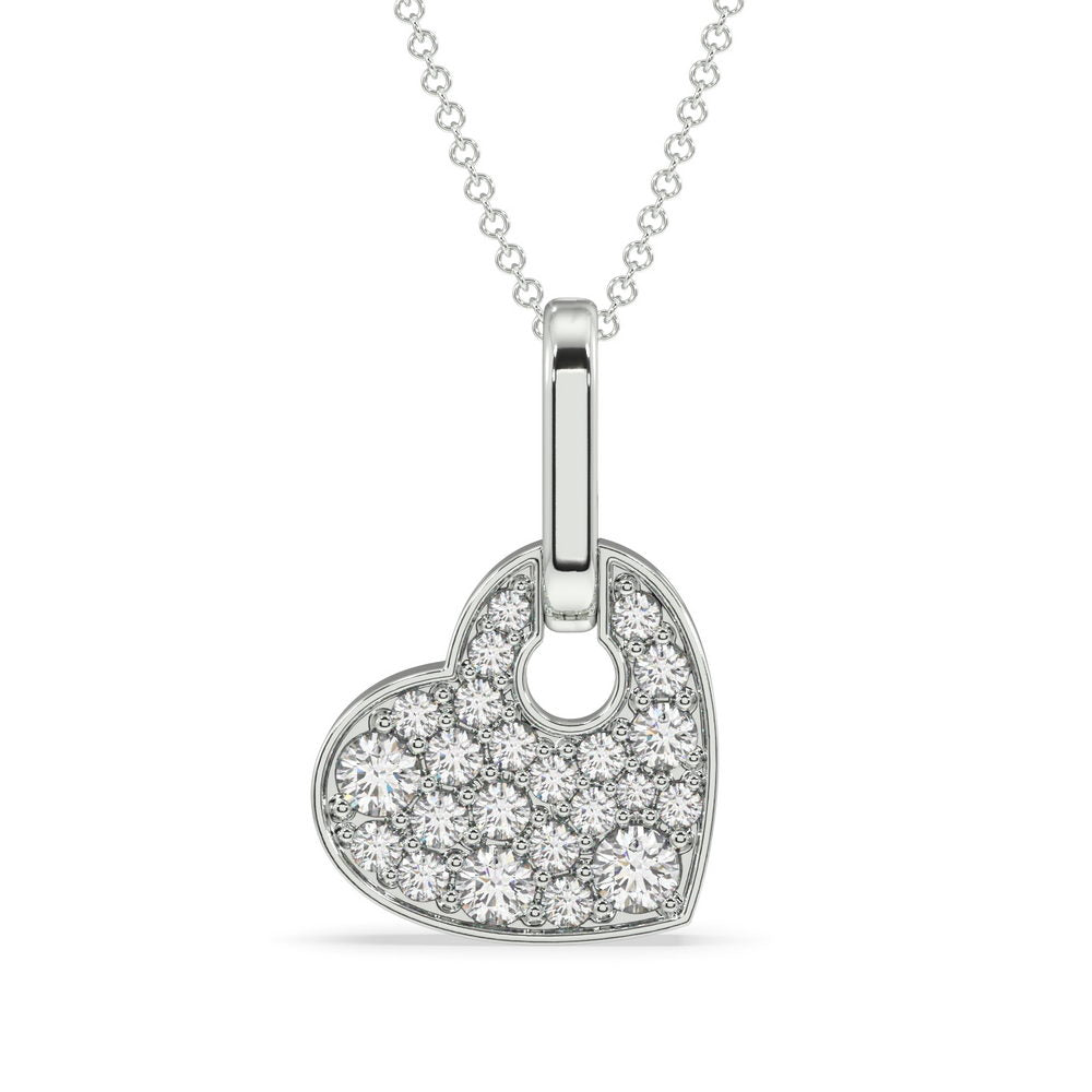 0.50 Ctw Lab Grown Heart Drop Pendant