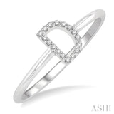 1/20 ctw Initial 'D' Round Cut Diamond Fashion Ring in 10K White Gold