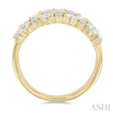 1 1/2 Ctw Triple Row Multi-Cut Diamond Fashion Band in 14K Yellow Gold