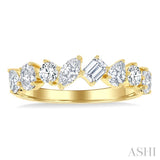 1 1/10 Ctw Mixed Shape Diamond Fashion Band in 14K Yellow Gold