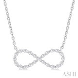 1/8 Ctw Petite Infinity Round Cut Diamond Fashion Pendant With Chain in Sterling Silver