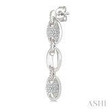 1/10 Ctw Mariner Link Round Cut Diamond Fashion Earrings in Sterling Silver