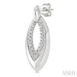 1/10 Ctw Marquise Shape Inner Link Single Cut Diamond Earrings in Sterling Silver