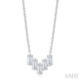 1/4 Ctw Baguette Cut Diamond Necklace in 14K White Gold