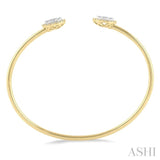 5/8 ctw Oval Shape Lovebright Open Cuff Diamond Bangle in 14K Yellow and White Gold