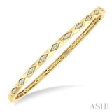 1/3 Ctw Geometric Shape Round Cut Diamond Fashion Bangle in 10K Yellow Gold