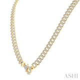 8 Ctw Round Cut Diamond Cuban Link Necklace in 14K Yellow Gold