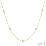 1/2 Ctw Princess Cut Diamond Fashion Necklace in 14K Yellow Gold