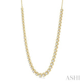 3 Ctw Round Cut Diamond Illusion Necklace in 10K Yellow Gold