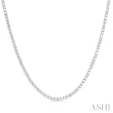 2 5/8 Ctw Round Cut Diamond Paperclip Chain Tennis Necklace in 14K White Gold