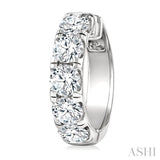 5 Ctw Round Cut Diamond Hoop Earrings in 14K White gold