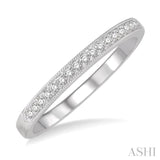 1/8 Ctw Round Cut Diamond Wedding Band in 14K White Gold