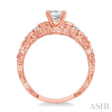 1/6 Ctw Diamond Semi-Mount Engagement Ring in 14K Rose Gold