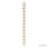 1/2 Ctw Single Line Drop Round Cut Diamond Tennis Earring in 14K Yellow Gold