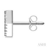 1/10 Ctw Initial 'X' Round Cut Diamond Earrings in 10K White Gold