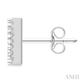 1/8 Ctw Initial 'N' Round Cut Diamond Earrings in 10K White Gold