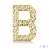 1/8 Ctw Initial 'B' Round Cut Diamond Earrings in 10K Yellow Gold