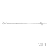 1/20 Ctw Initial 'K' Round Cut Diamond Bracelet in 10K White Gold