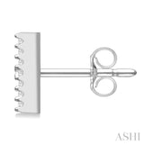 1/10 Ctw Initial 'H' Round Cut Diamond Earrings in 10K White Gold