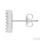 1/10 Ctw Initial 'I' Round Cut Diamond Earrings in 10K White Gold