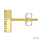 1/10 Ctw Initial 'K' Round Cut Diamond Earrings in 10K Yellow Gold