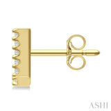1/10 Ctw Initial 'L' Round Cut Diamond Earrings in 10K Yellow Gold