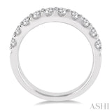 1 Ctw Round Cut Diamond Wedding Band in 14K White Gold