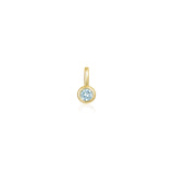 March Bezel Birthstone Charm Pendant