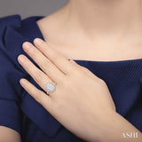 1 1/2 Ctw Oval Shape Diamond Lovebright Ring in 14K Rose and White Gold