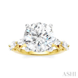 1 Ctw Round Shape Marquise and Round Cut Diamond Semi-Mount Engagement Ring in 14K Yellow and White Gold
