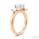 1/2 Ctw Akari Oval Shape Marquise and Round Cut Diamond Semi-Mount Engagement Ring in 14K Rose and White Gold