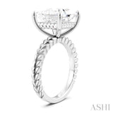 1/8 Ctw Princess Shape Round Cut Diamond Semi-Mount Engagement Ring in 14K White Gold