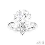 1/5 Ctw Akari Pear Shape Round Cut Diamond Semi-Mount Engagement Ring in 14K White Gold
