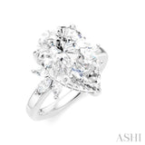 5/8 Ctw Akari Pear Shape Marquise and Round Cut Diamond Semi-Mount Engagement Ring in 14K White Gold