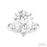 5/8 Ctw Akari Pear Shape Marquise and Round Cut Diamond Semi-Mount Engagement Ring in 14K White Gold