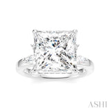 5/8 Ctw Akari Princess Shape Marquise and Round Cut Diamond Semi-Mount Engagement Ring in 14K White Gold