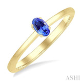 5X3 MM Oval Shape Tanzanite Semi-Precious Solitaire Ring in 14K Yellow Gold