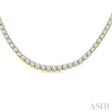 20 Ctw Round Cut Diamond Tennis Necklace in 14K Yellow Gold