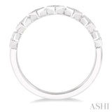 1/10 Ctw Rhombus Lattice Round Cut Diamond Stackable Band in 14K White Gold