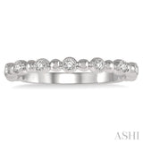 1/6 Ctw Ball Link Round Cut Diamond Stack Band in 14K White Gold