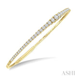 2 Ctw Round Cut Diamond Halfway Graduated Flex Bangle in 14K Yellow Gold